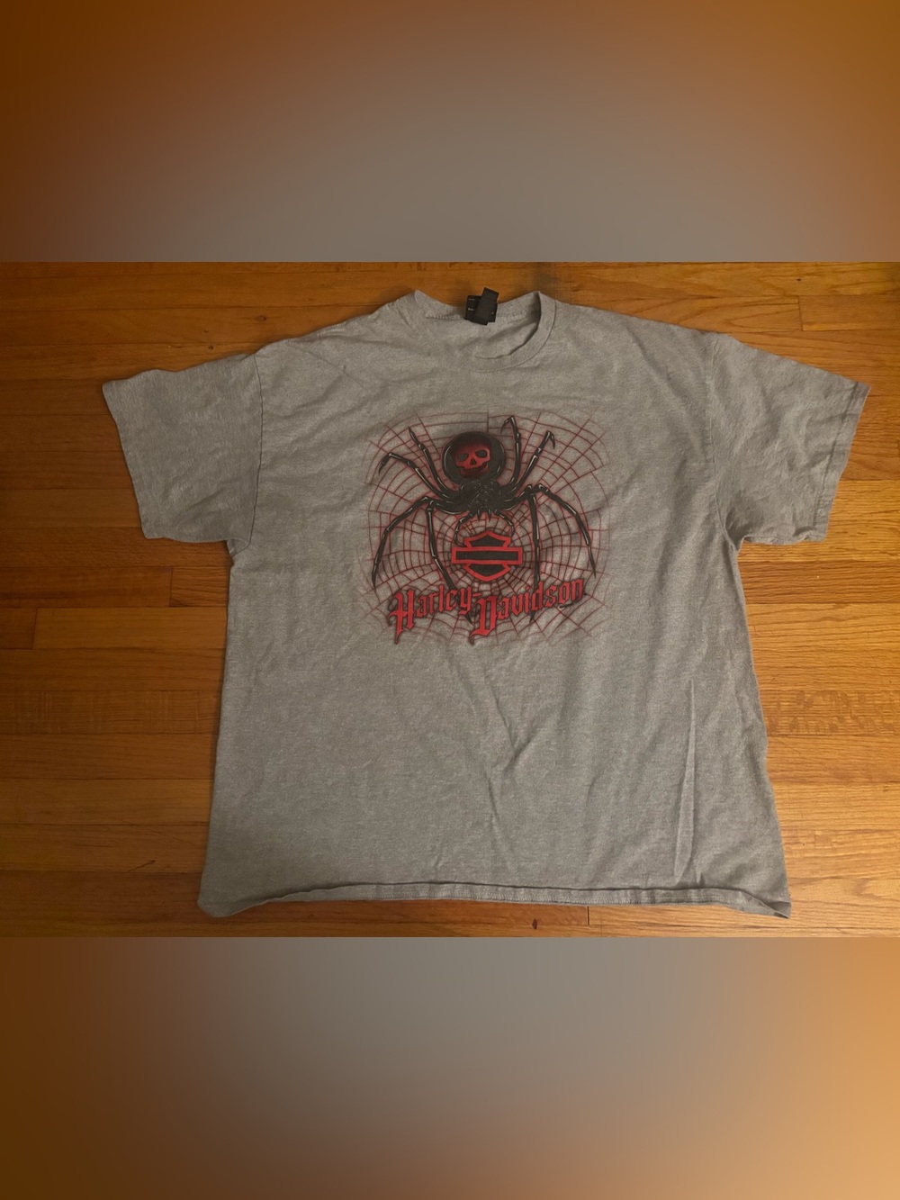 Harley-Davidson Bartels Los Angeles CA Gray Spider Web Graphic 2XL T-Shirt